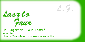 laszlo faur business card