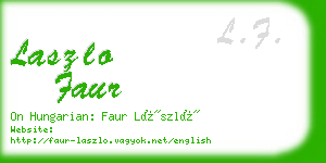 laszlo faur business card